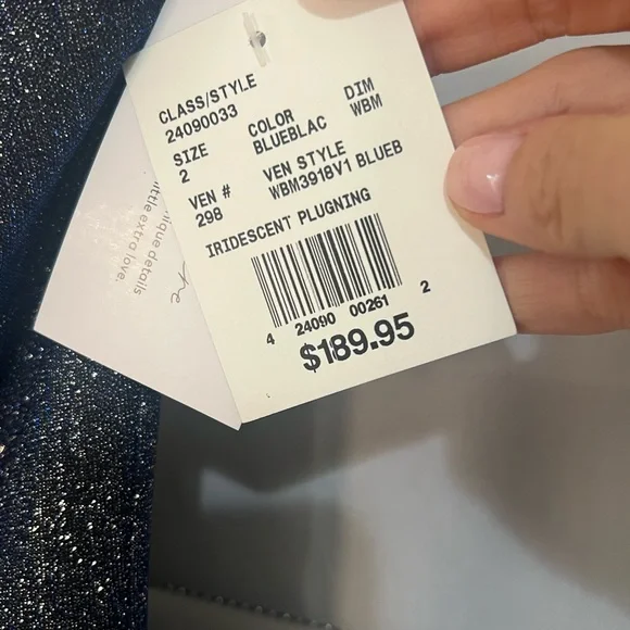 Sparkling Midnight Blue Prom Formal Event Wedding Guest STUNNING Dress, NWT! - Picture 13 of 13